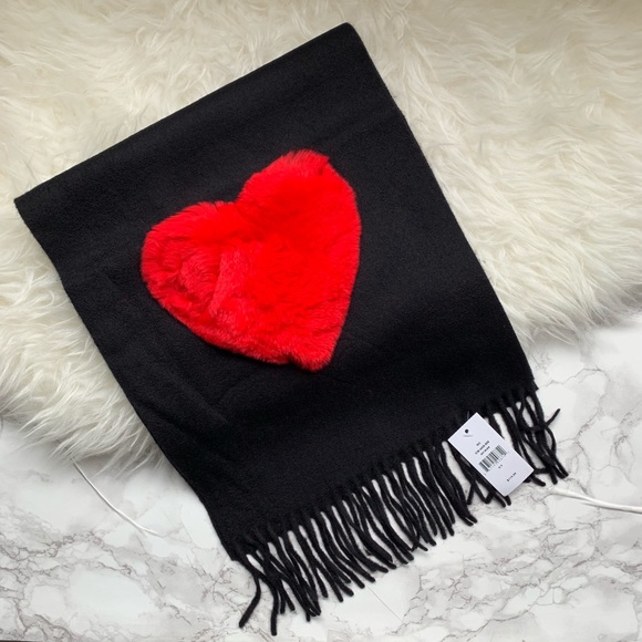 Renvy black scarf with heart detail NWT  - Picture 3 of 7